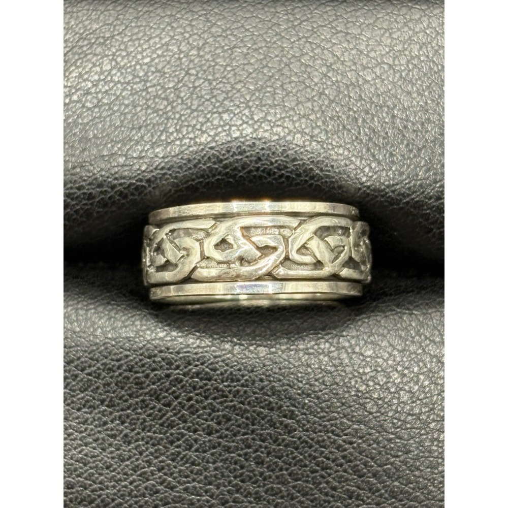 New Condition 8MM Sterling Silver Celtic Spinner 7 Grams Ring Size 7 F8